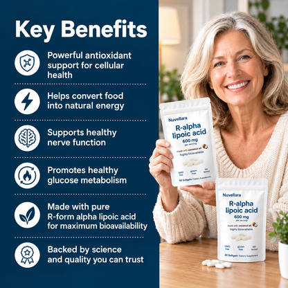 R-Alpha Lipoic Acid 600mg – Pure R-Form Softgels